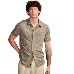 Lucky Brand Linen Short Sleeve Button Up Shirt